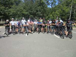 Ocean County police officers about to start the road ride